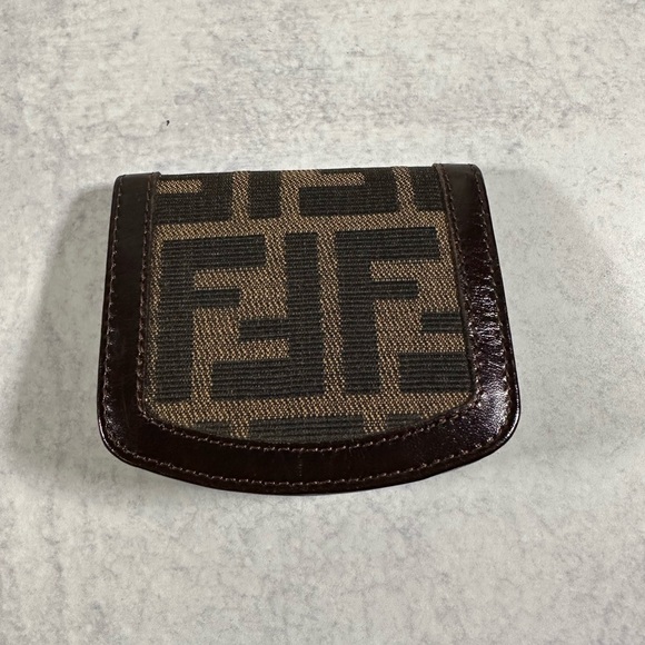 Vintage Fendi Zucca FF Coin Purse Mini Wallet - Picture 4 of 6